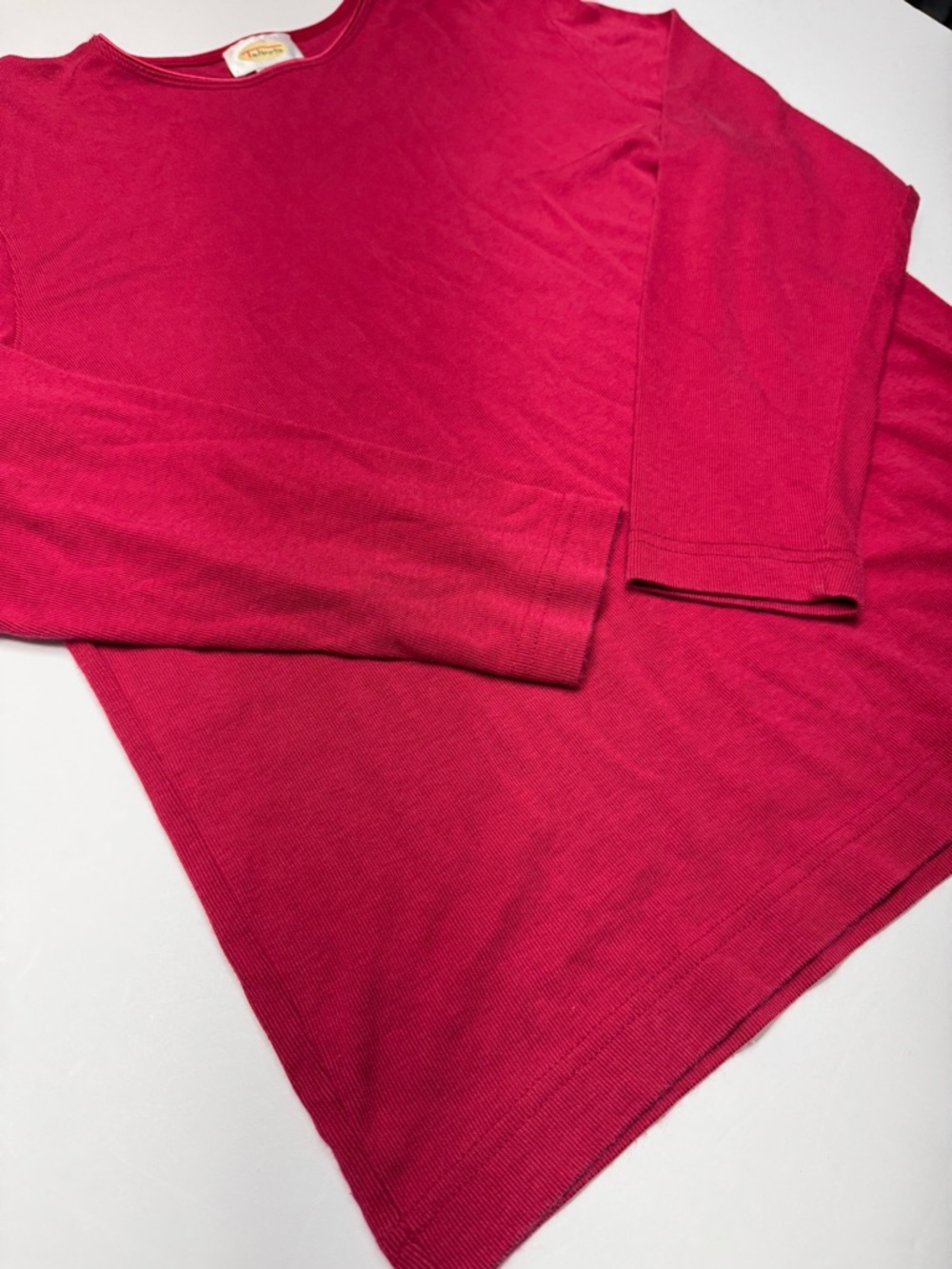 Talbots Raspberry Ribbed Long Sleeve Top - Picture 4 of 10